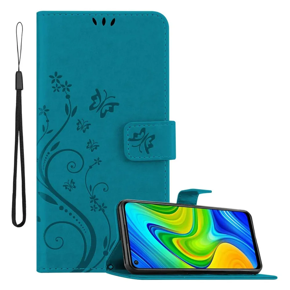 Cadorabo Hülle für Xiaomi RedMi NOTE 9 mit Blumen Muster (Xiaomi Redmi Note 9, Xiaomi Redmi Note 9 5G)