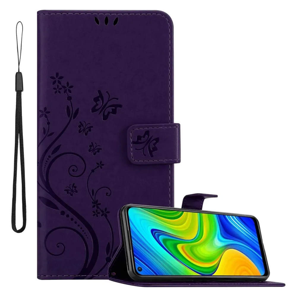 Cadorabo Hülle für Xiaomi RedMi NOTE 9 mit Blumen Muster (Xiaomi Redmi Note 9)