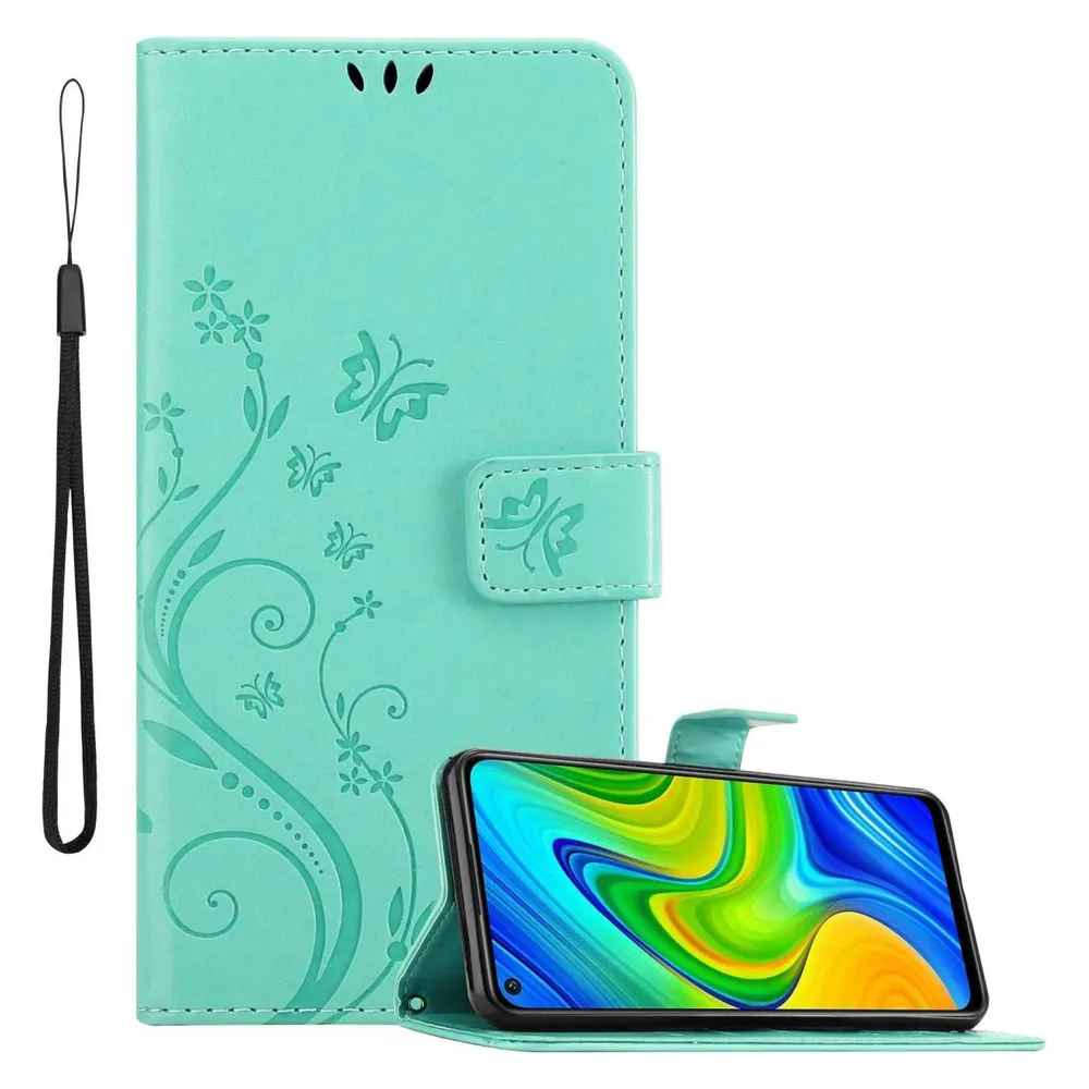 Cadorabo Hülle für Xiaomi RedMi NOTE 9 mit Blumen Muster (Xiaomi Redmi Note 9)