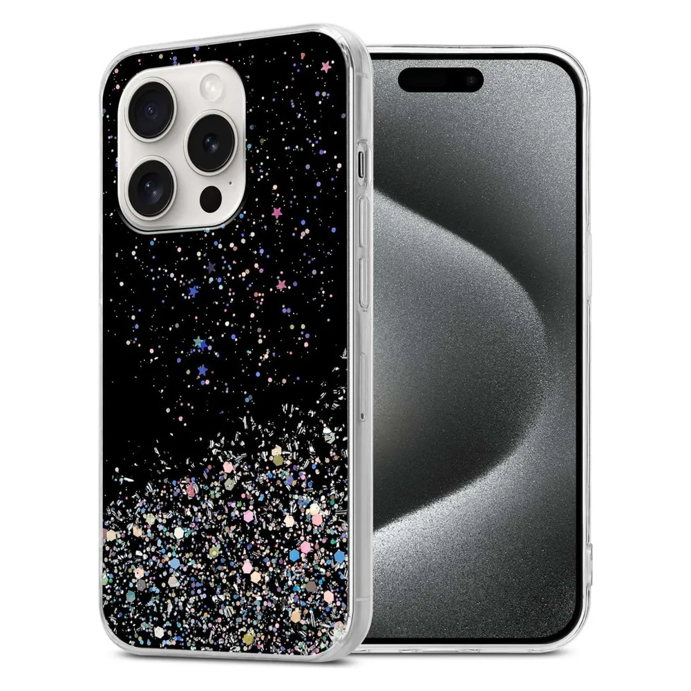Cadorabo TPU Hülle für Apple iPhone 15 PRO MAX mit Glitzer (Apple iPhone 15 Pro Max)