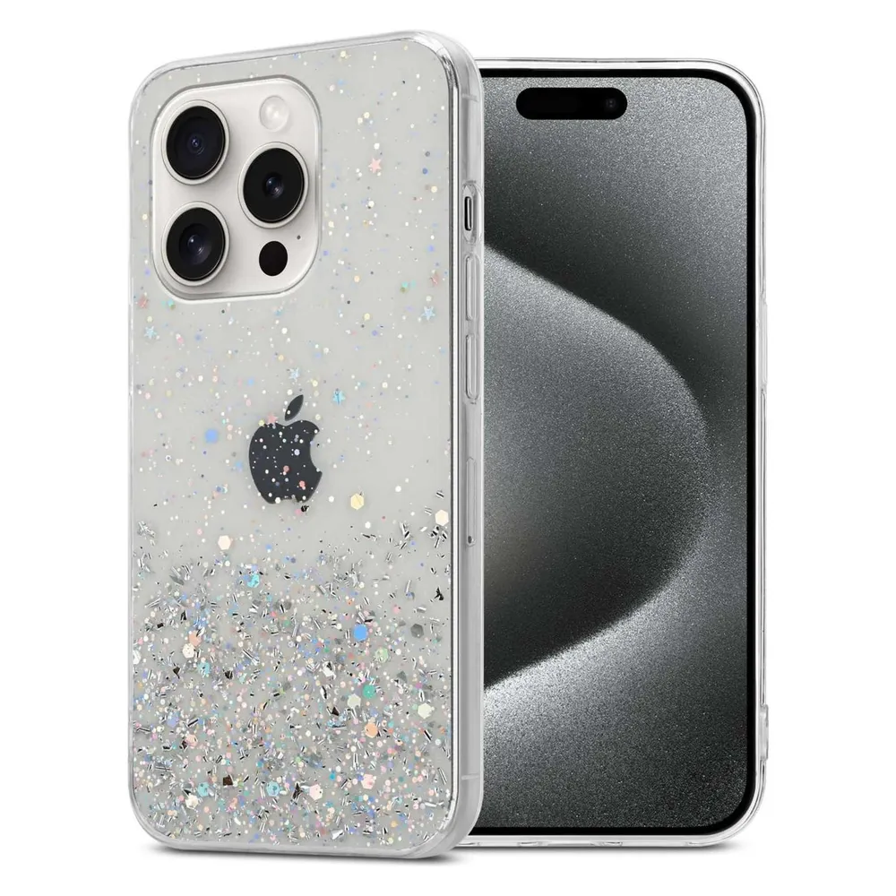 Cadorabo TPU Hülle für Apple iPhone 15 PRO MAX mit Glitzer (Apple iPhone 15 Pro Max)