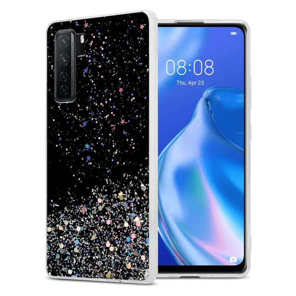 Cadorabo TPU Hülle für Huawei P40 LITE 5G / NOVA 7 SE mit Glitzer (Huawei Nova 7 SE, Huawei P40 Lite 5G)
