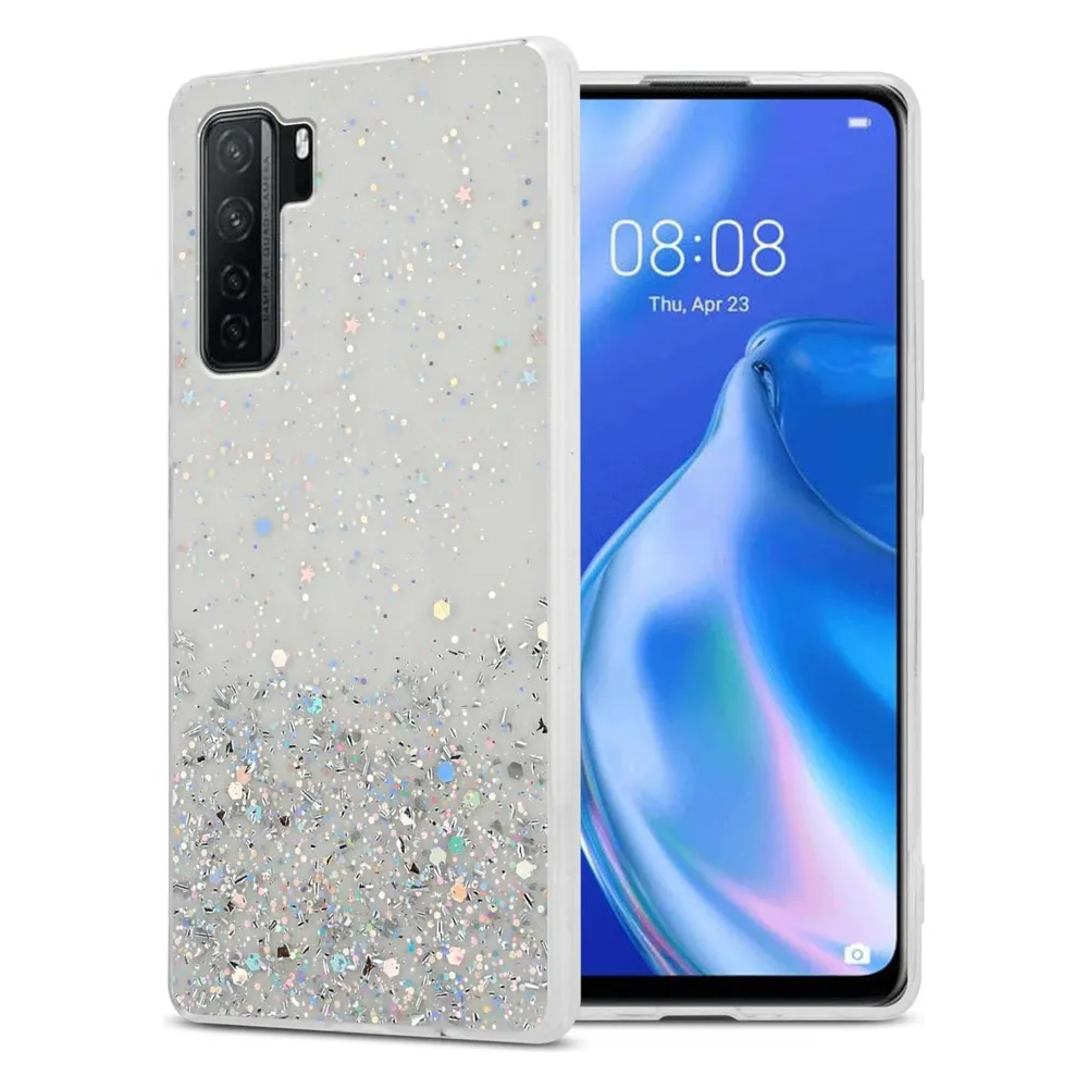 Cadorabo TPU Hülle für Huawei P40 LITE 5G / NOVA 7 SE mit Glitzer (Huawei Nova 7 SE, Huawei P40 Lite 5G)
