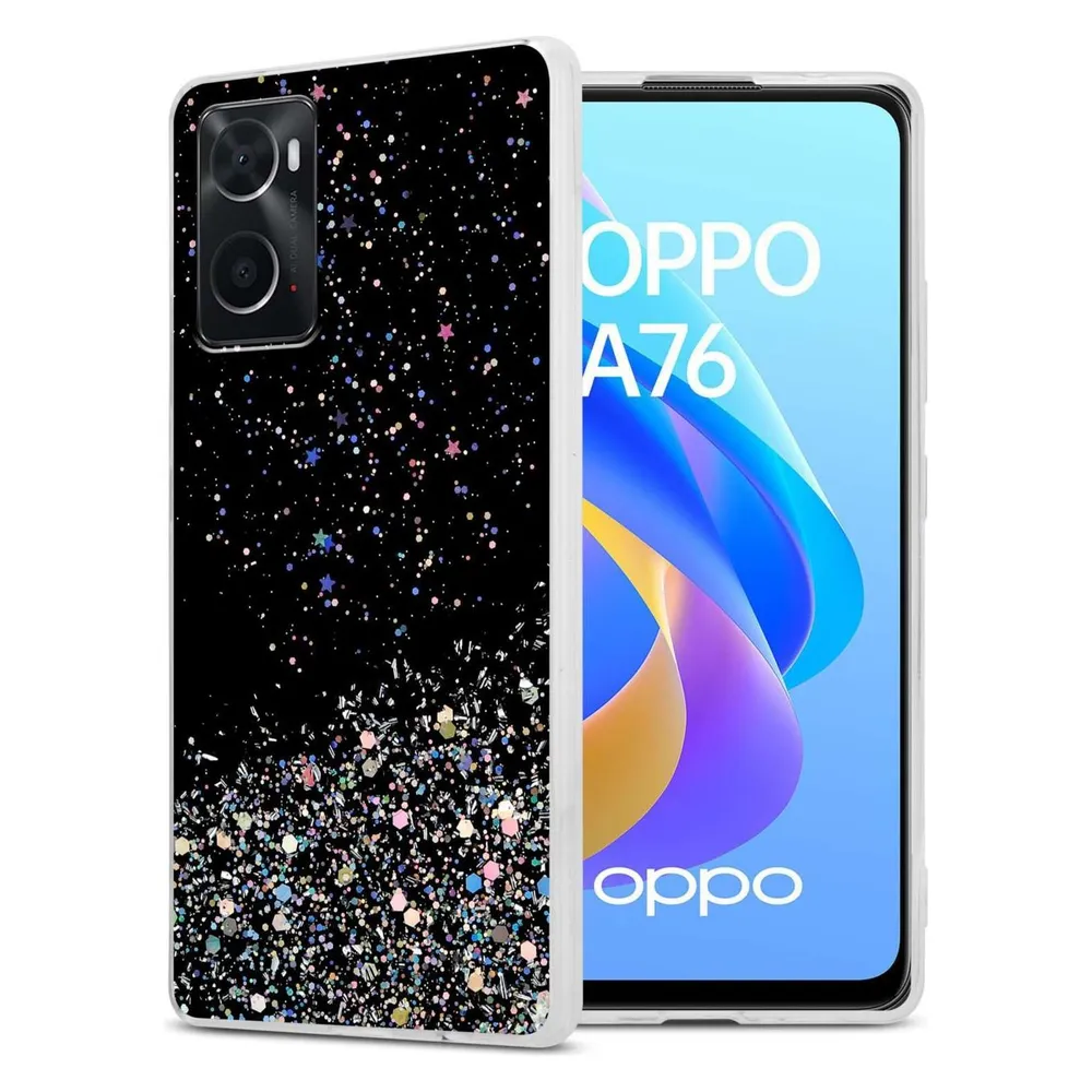 Cadorabo TPU Hülle für Oppo A36 / A76 / A96 4G / K10 4G / Realme 9i mit Glitzer (Oppo A36, Oppo A76, Realme 9i)