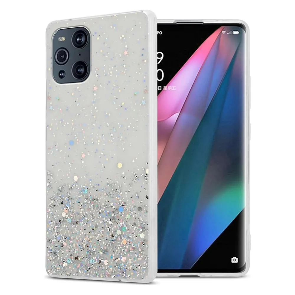 Cadorabo TPU Hülle für Oppo FIND X3 PRO mit Glitzer (Oppo Find X3 Pro)