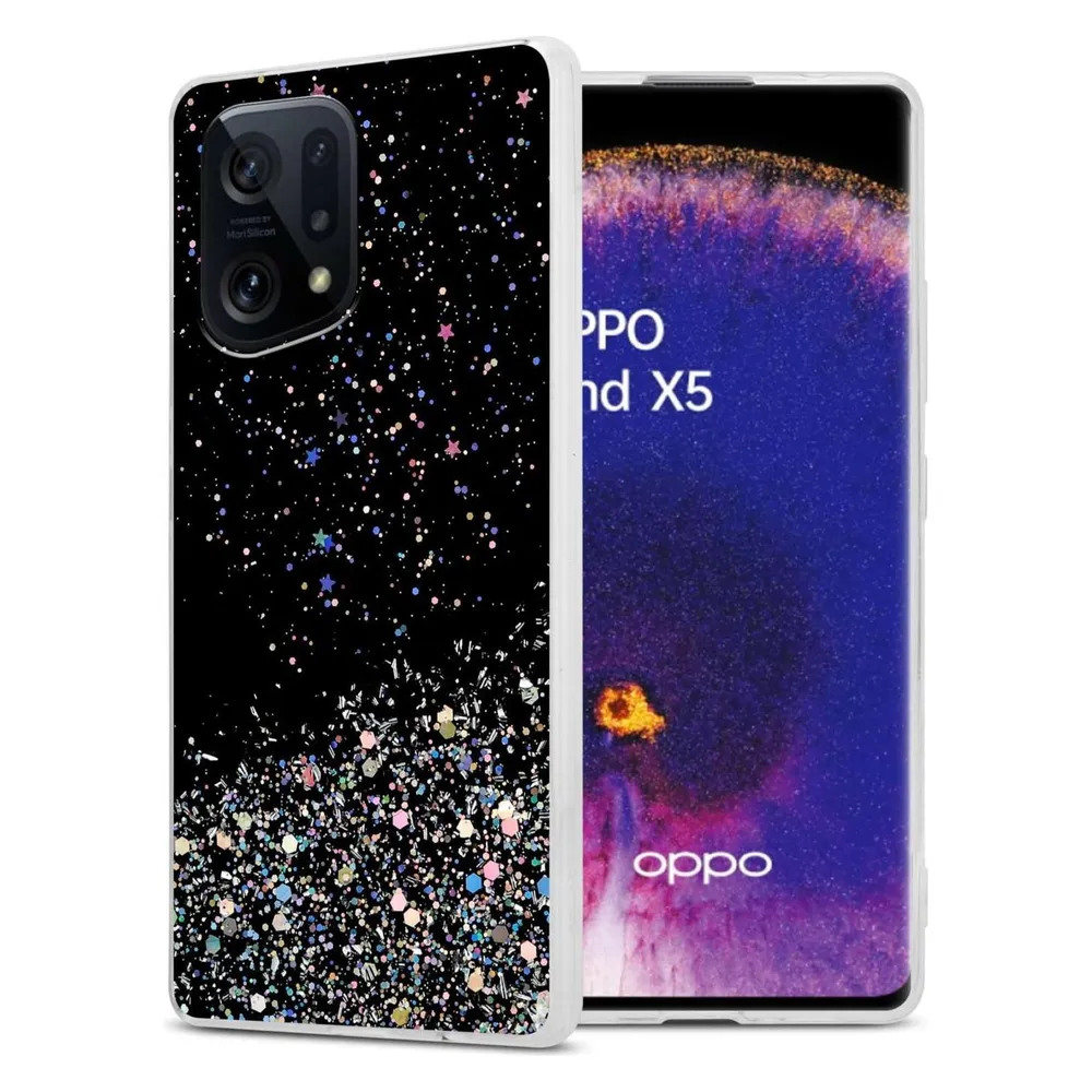 Cadorabo TPU Hülle für Oppo FIND X5 mit Glitzer (Oppo Find X5)