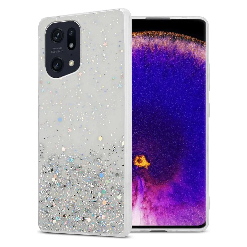 Cadorabo TPU Hülle für Oppo FIND X5 PRO mit Glitzer