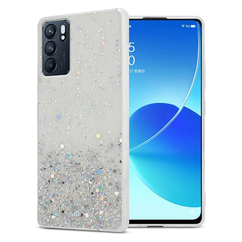 Cadorabo TPU Hülle für Oppo Reno6 5G mit Glitzer (Oppo Reno 6 5G)