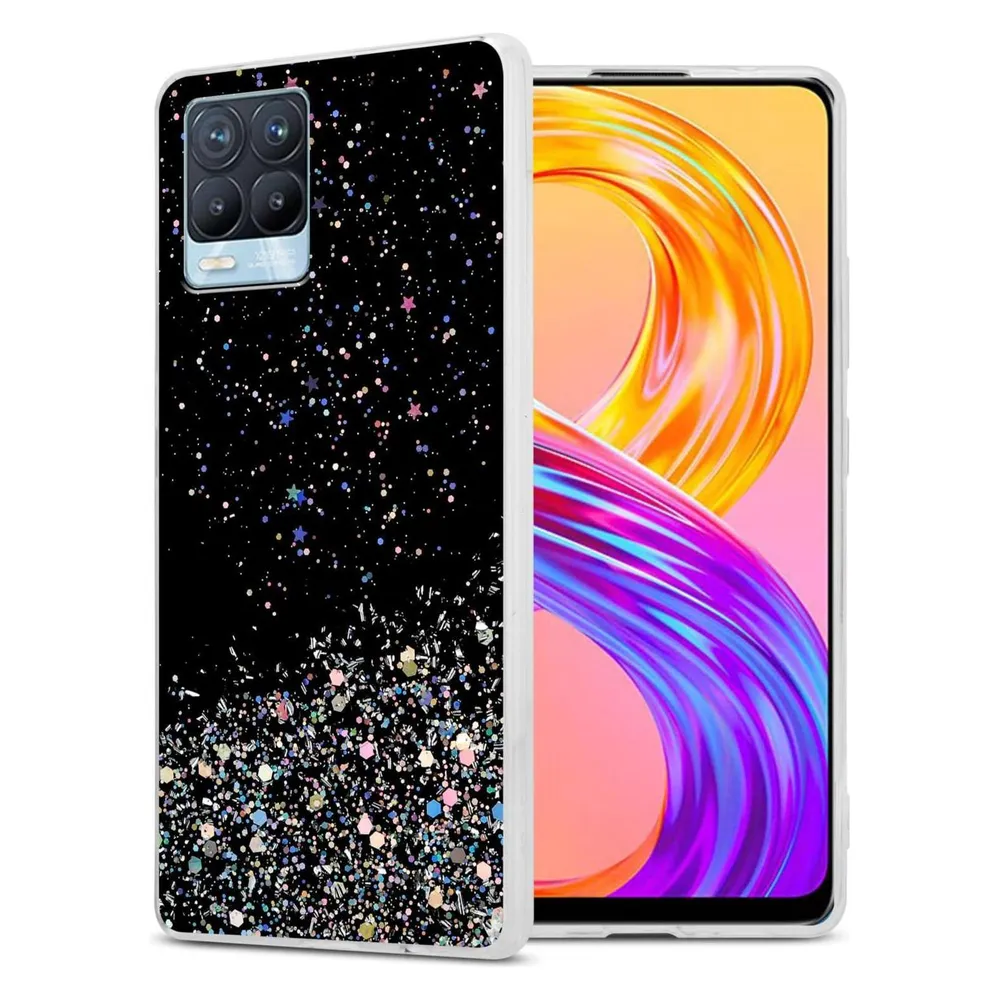 Cadorabo TPU Hülle für Realme 8 4G / 8 PRO mit Glitzer (realme 8, Realme 8 Pro)