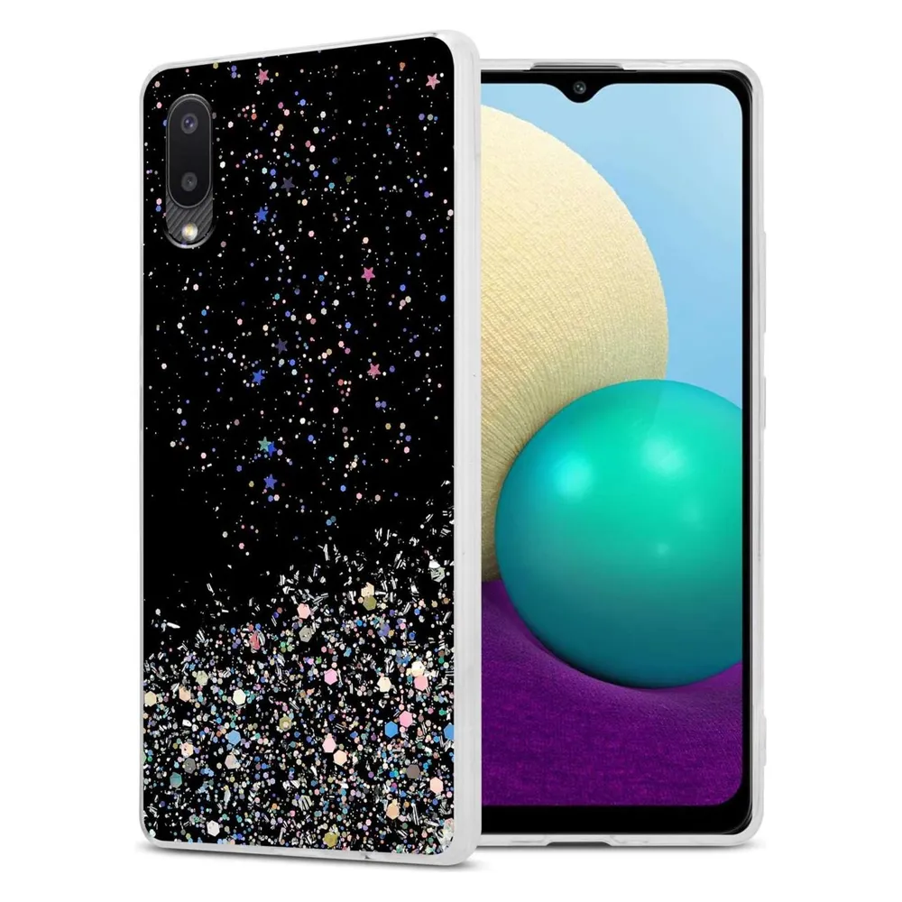 Cadorabo TPU Hülle für Samsung Galaxy A02 / M02 mit Glitzer (Samsung Galaxy A02)