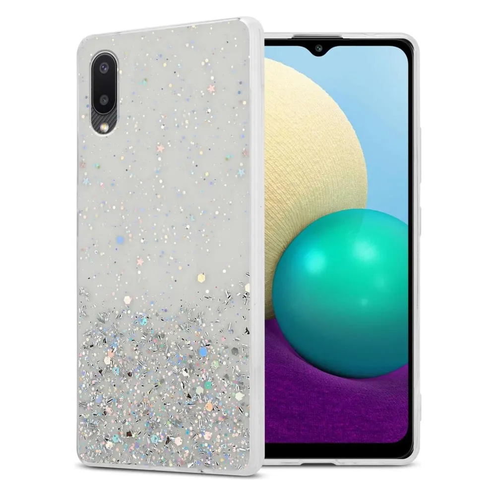 Cadorabo TPU Hülle für Samsung Galaxy A02 / M02 mit Glitzer (Samsung Galaxy A02)