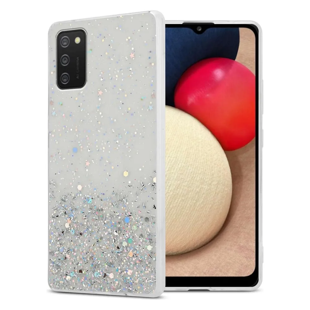 Cadorabo TPU Hülle für Samsung Galaxy A02s mit Glitzer