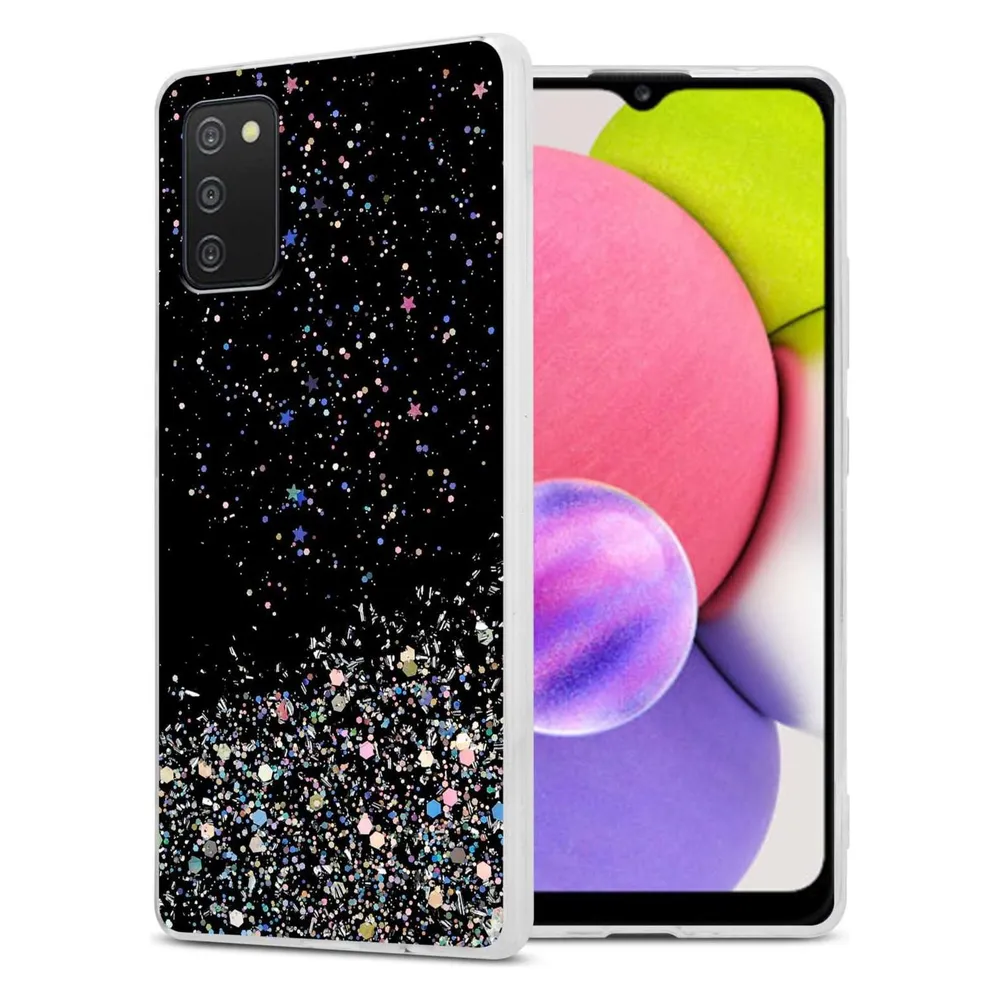 Cadorabo TPU Hülle für Samsung Galaxy A03s mit Glitzer (Samsung Galaxy A03s)