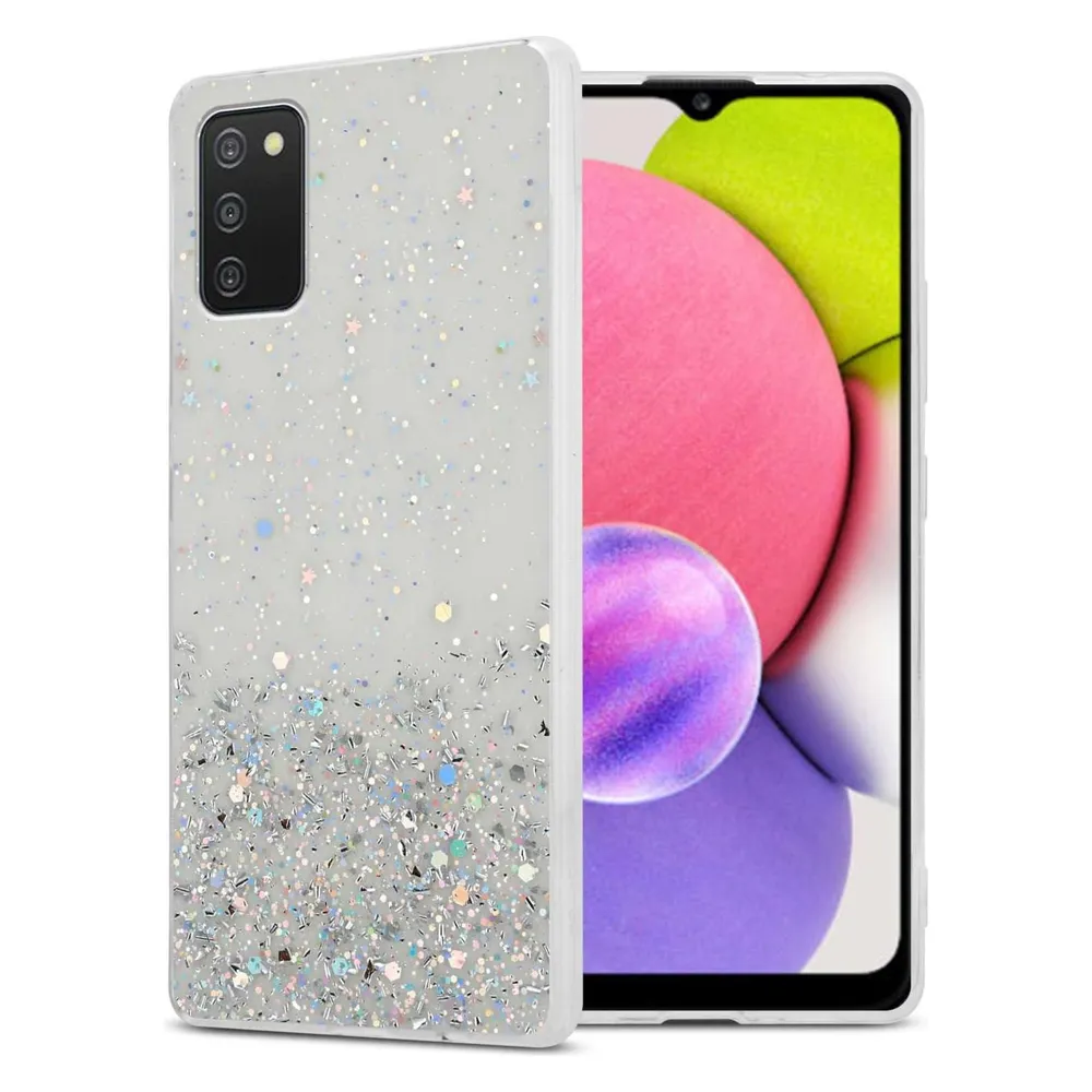 Cadorabo TPU Hülle für Samsung Galaxy A03s mit Glitzer (Samsung Galaxy A03s)