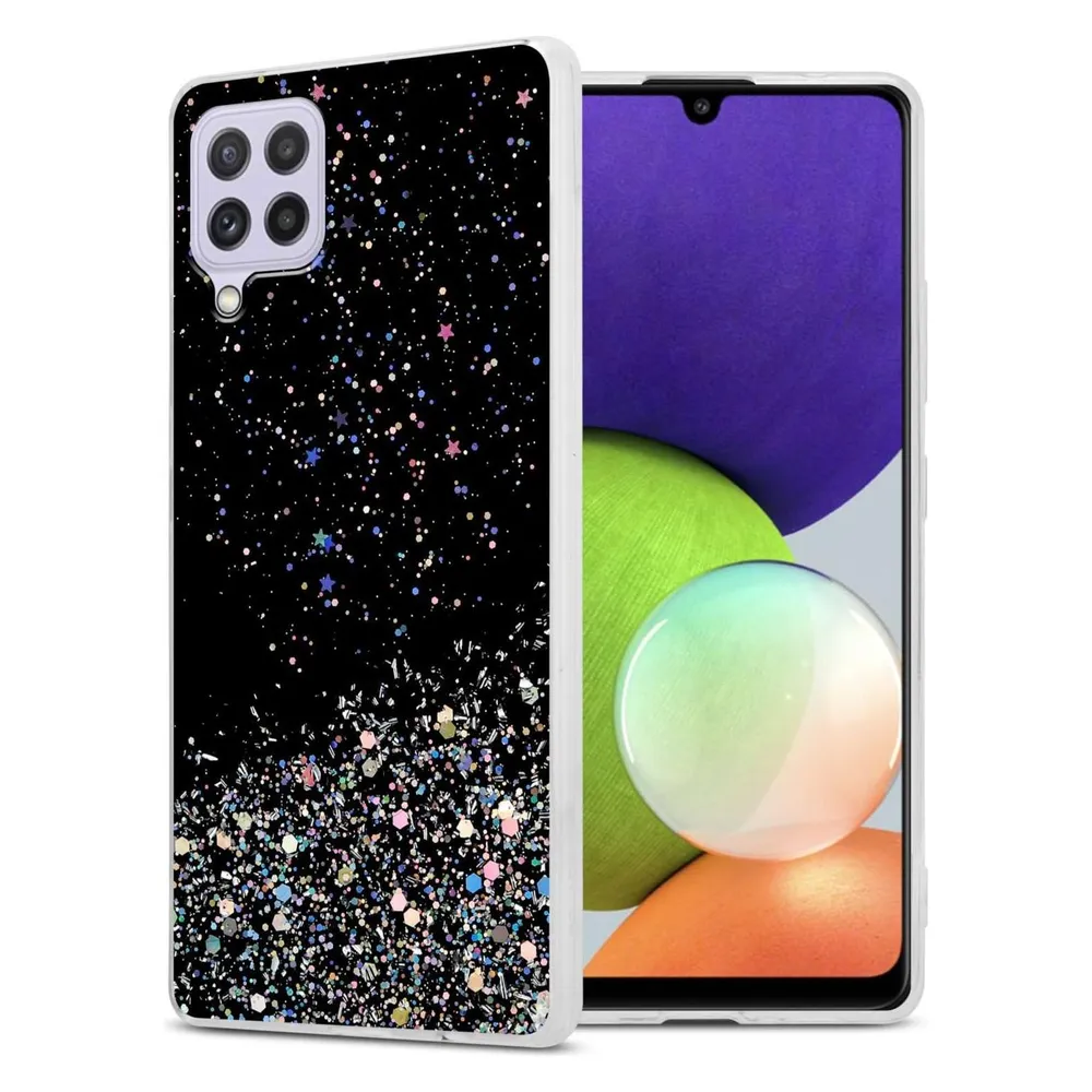 Cadorabo TPU Hülle für Samsung Galaxy A22 4G / M22 / M32 4G mit Glitzer (Samsung Galaxy A22, Samsung Galaxy M22, Samsung Galaxy M32)