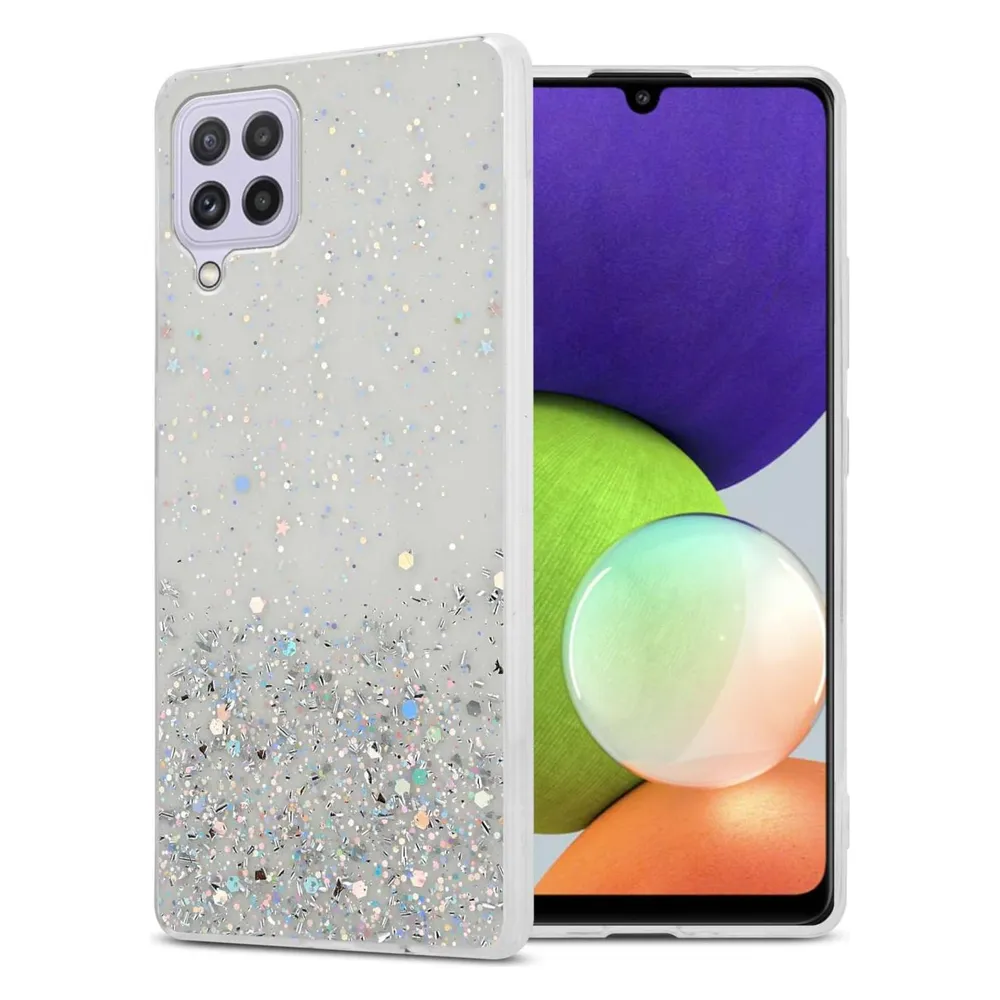 Cadorabo TPU Hülle für Samsung Galaxy A22 4G / M22 / M32 4G mit Glitzer (Samsung Galaxy A22, Samsung Galaxy M22)