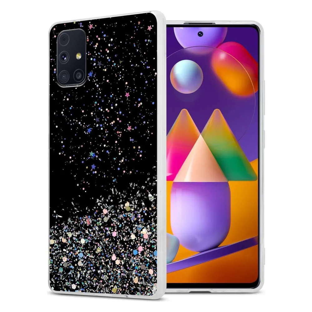Cadorabo TPU Hülle für Samsung Galaxy M31s mit Glitzer (Samsung Galaxy M31s)