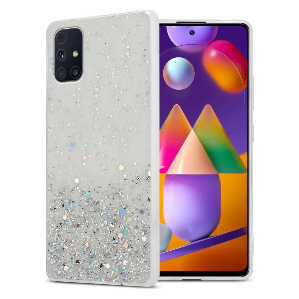 Cadorabo TPU Hülle für Samsung Galaxy M31s mit Glitzer (Samsung Galaxy M31s)