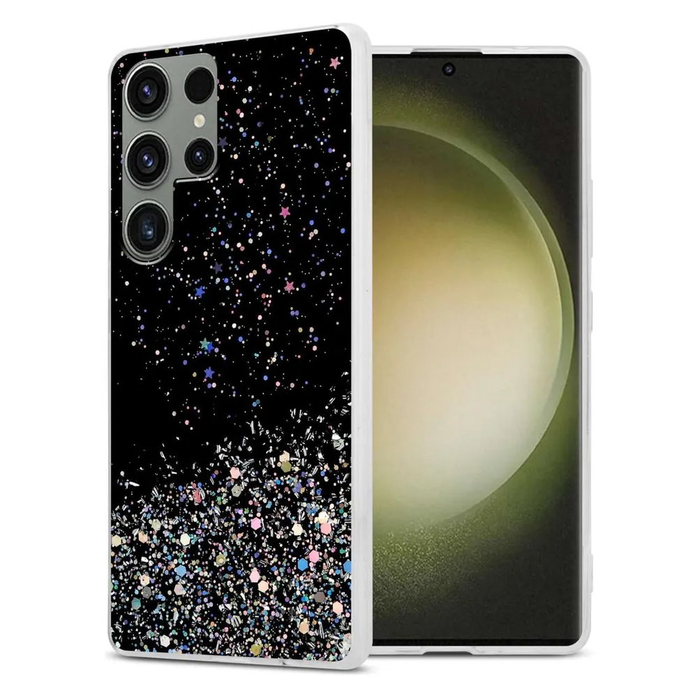 Cadorabo TPU Hülle für Samsung Galaxy S23 ULTRA mit Glitzer