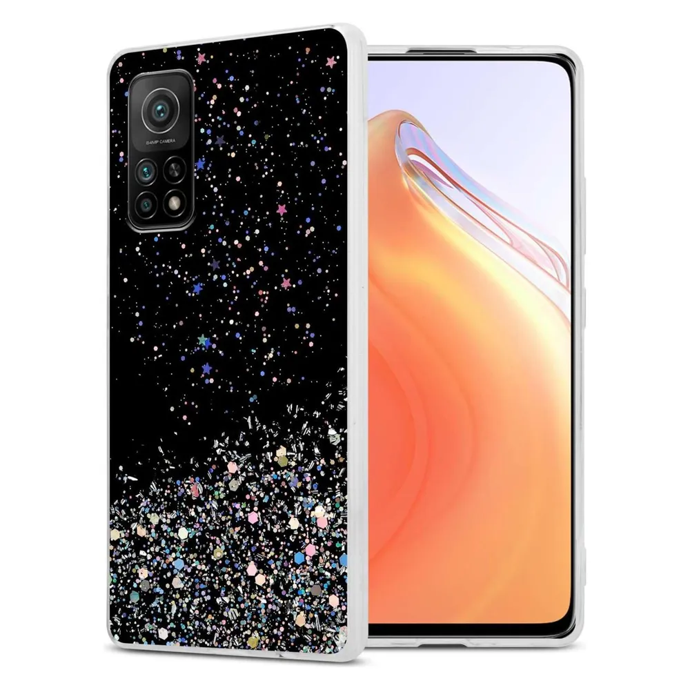 Cadorabo TPU Hülle für Xiaomi Mi 10T / Mi 10T PRO mit Glitzer (Xiaomi Mi 10T, Xiaomi Mi 10T Pro)