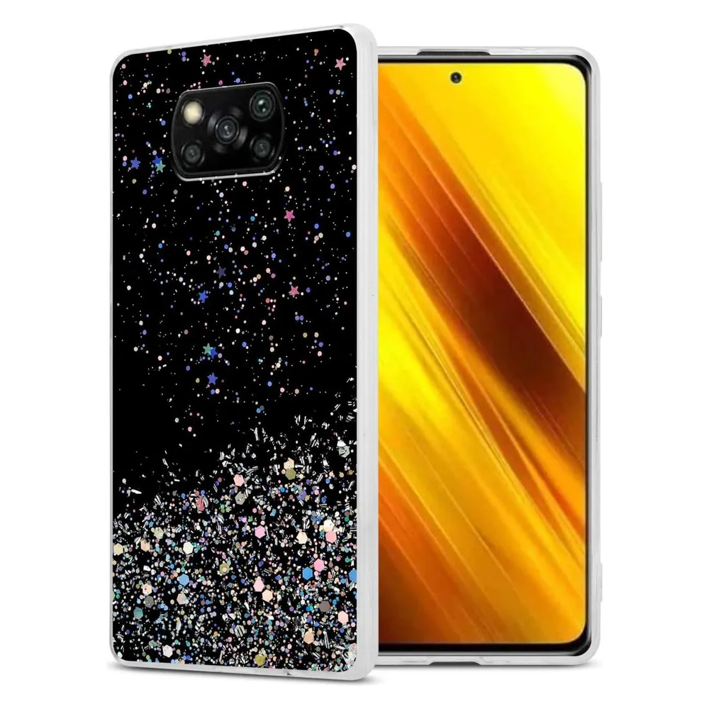 Cadorabo TPU Hülle für Xiaomi POCO X3 NFC mit Glitzer