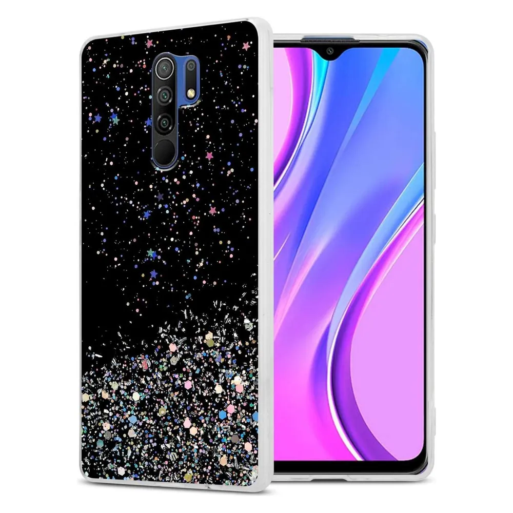Cadorabo TPU Hülle für Xiaomi RedMi 9 mit Glitzer (Xiaomi Redmi 9)