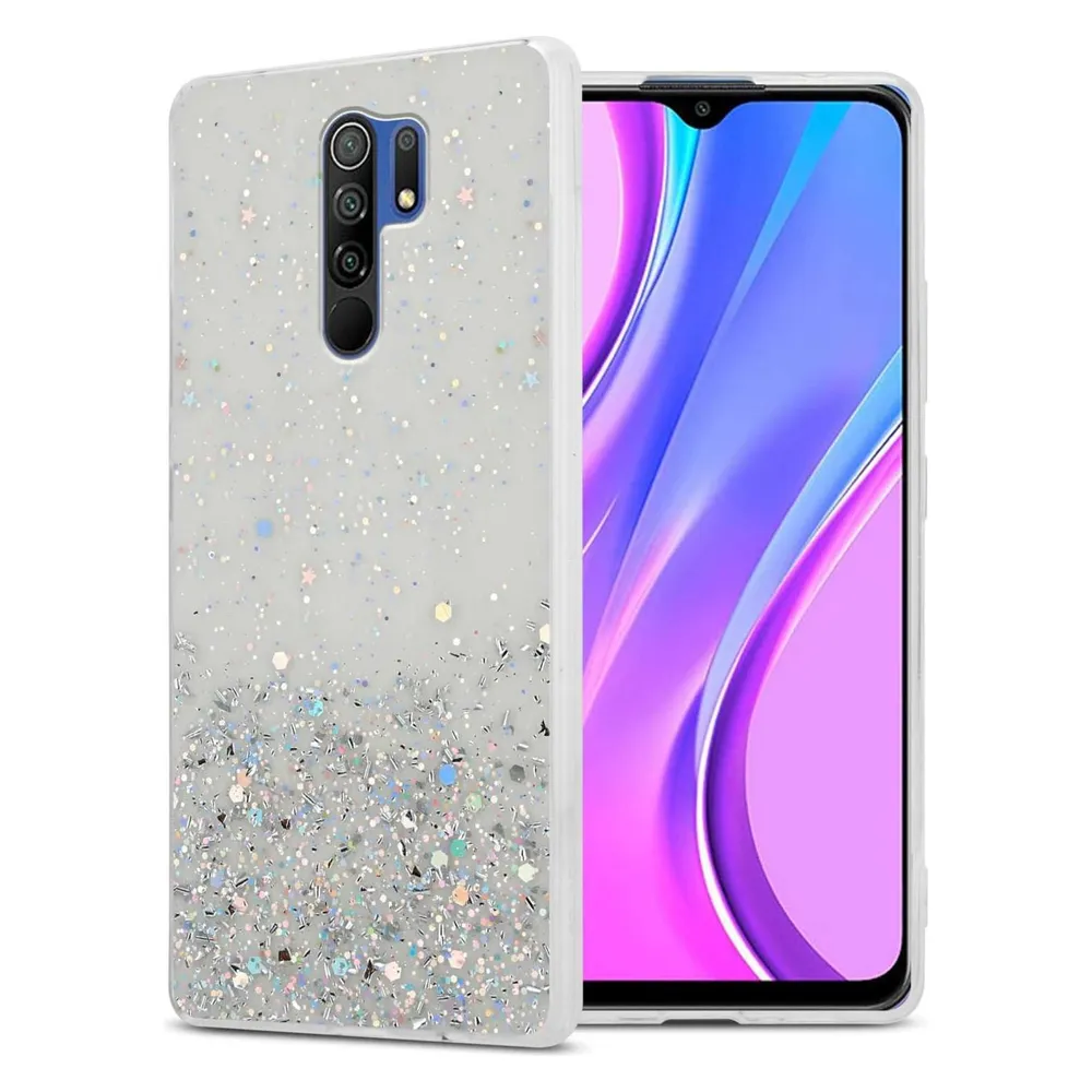 Cadorabo TPU Hülle für Xiaomi RedMi 9 mit Glitzer (Xiaomi Redmi 9)