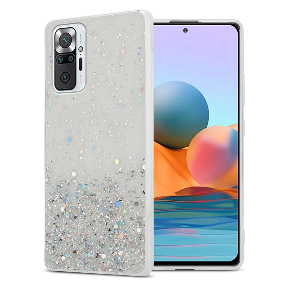Cadorabo TPU Hülle für Xiaomi RedMi NOTE 10 PRO mit Glitzer