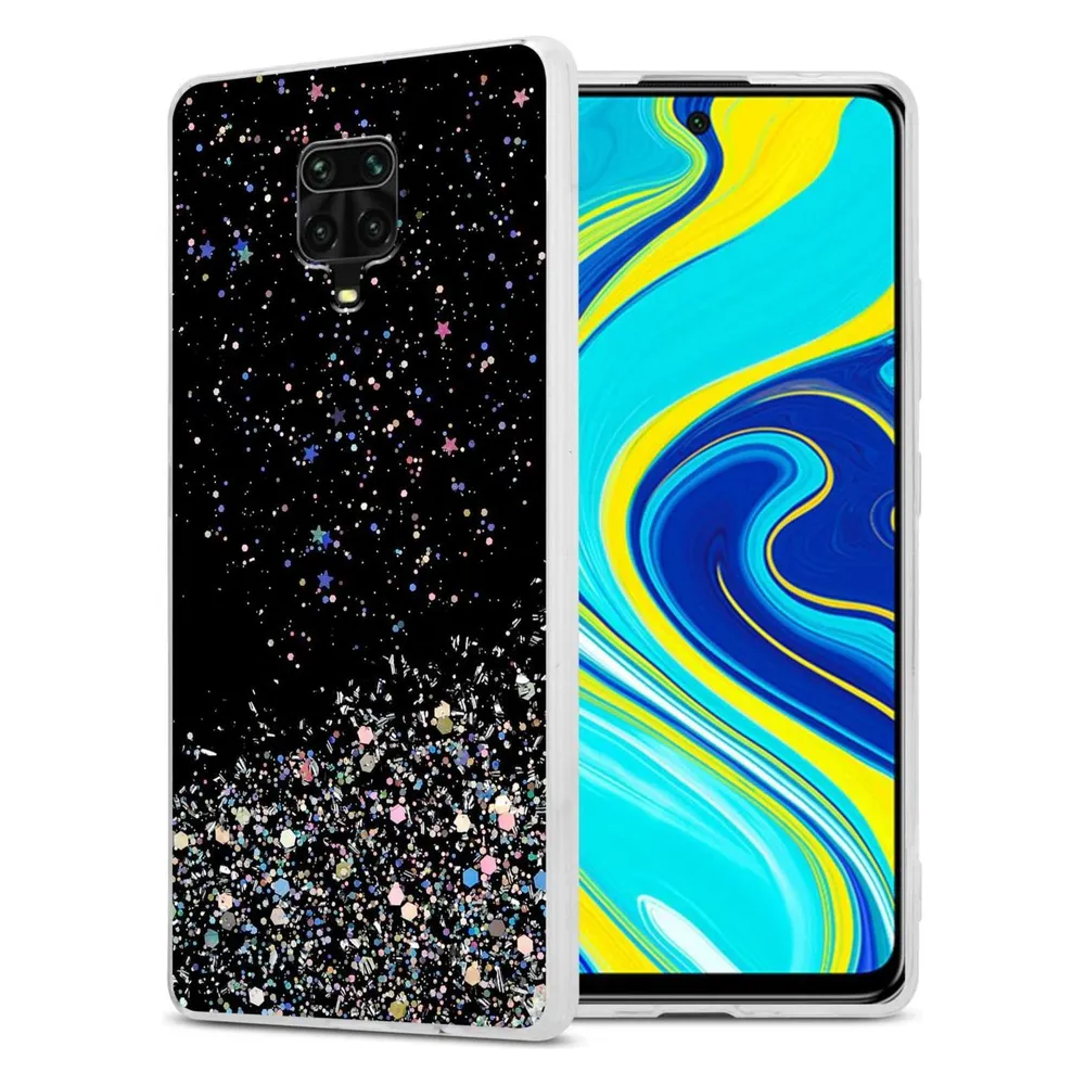 Cadorabo TPU Hülle für Xiaomi RedMi NOTE 9 PRO / NOTE 9S mit Glitzer