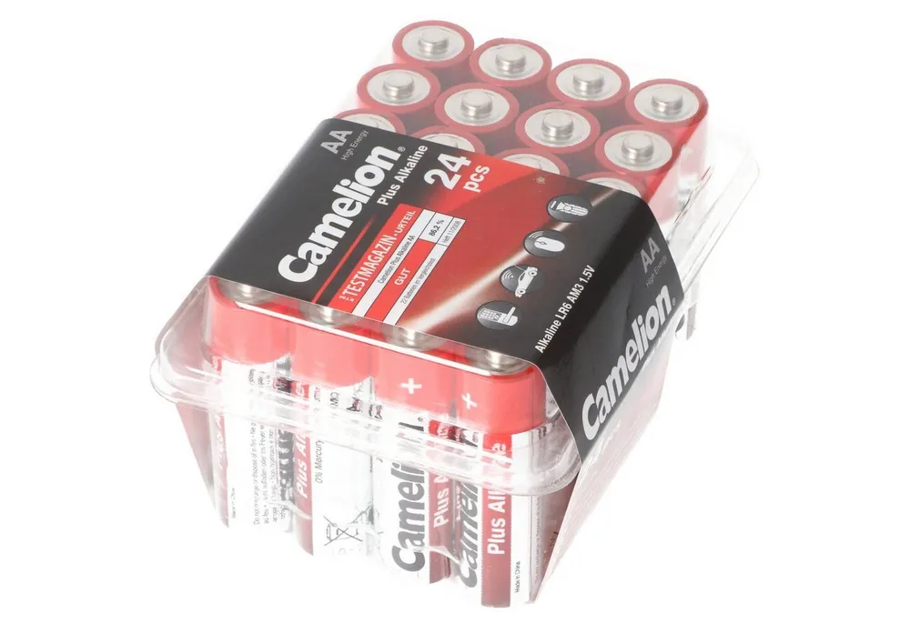 Camelion Camelion Plus Alkaline AA Batterien, 24 Stück in praktischer Aufbewah Batterie, (1,5 V)