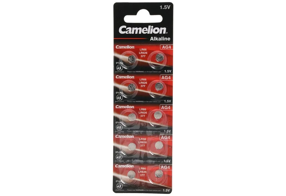 Camelion Marken Knopfzelle AG 4 Batterie 10er Set entspricht V376, V377 Knopfz Knopfzelle, (1,5 V)