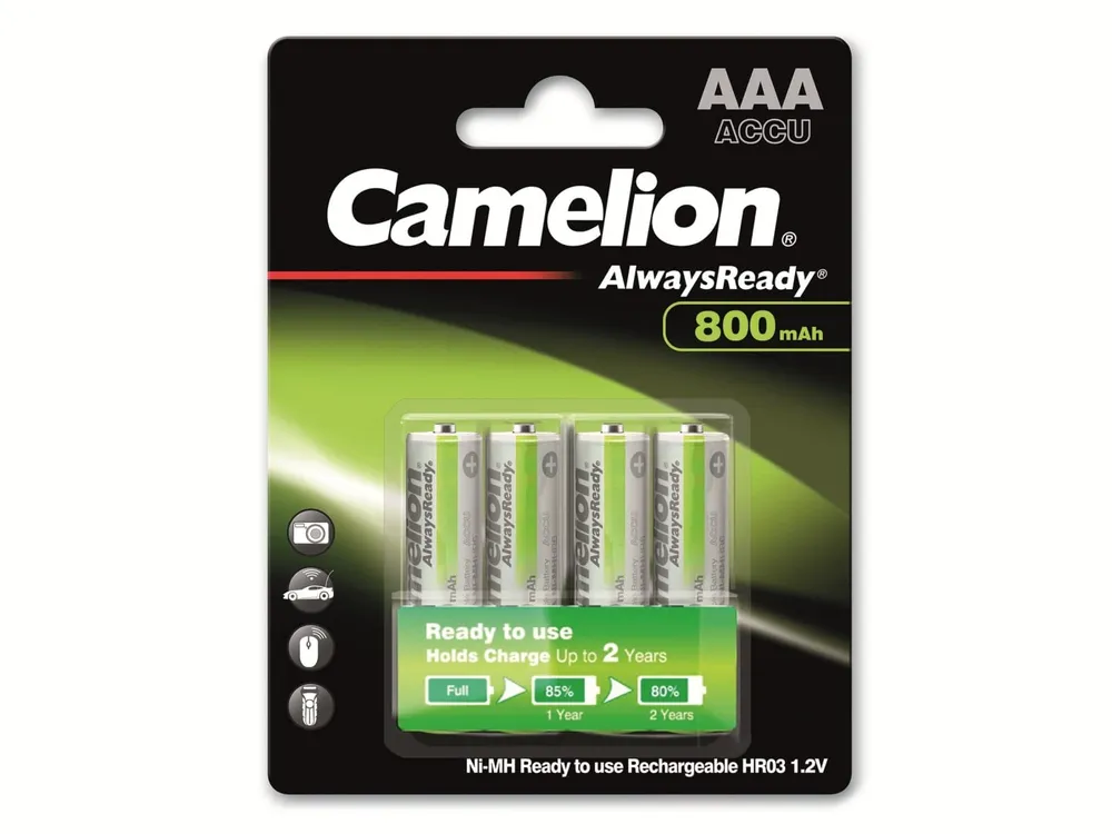 CAMELION NiMH-Micro-Akku AlwaysReady, 800 mAh, 4 Stück