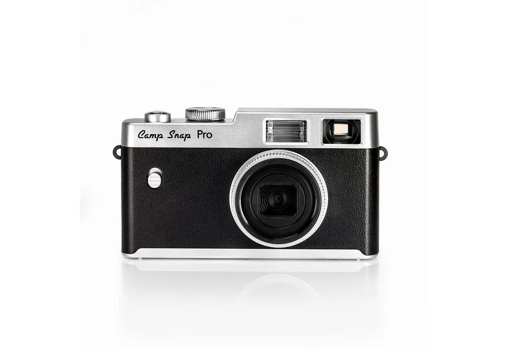 Camp Snap CS-PRO Retro Digitalkamera 16MP mit Xenon-Blitz, Vintage Style Kompaktkamera (Fixfokus-Objektiv, nicht vorhanden, 16 MP, Keiner, 16MP Retro Kamera ohne Display mit Xenon-Blitz (53 Zeichen)