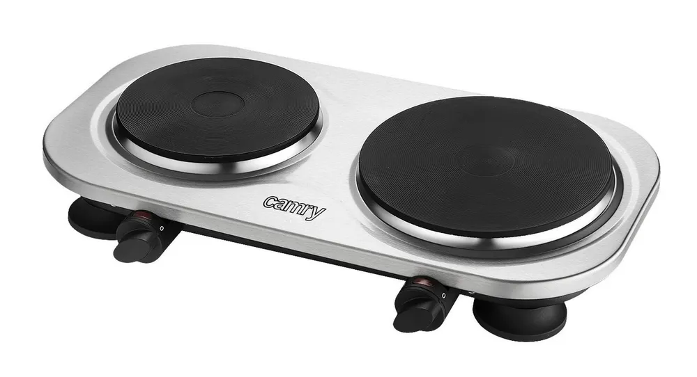 Camry Doppelkochplatte CR 6511 Elektrische Doppel-Kochplatte Durchmesser 18,5 und 15,5 cm