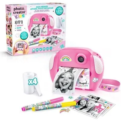 Sofortbildkamera Canal Toys Kids CLK 013 Flash Schwarz-Weiß Rosa