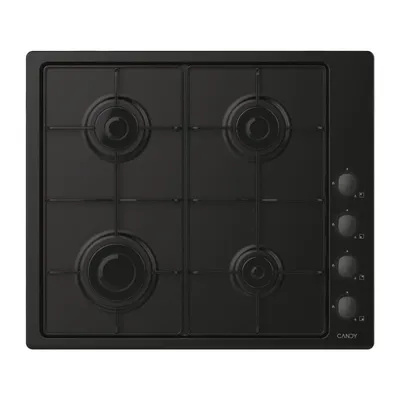 Einbau-Gaskochfeld Candy Idea CHW6LBB 60 cm Schwarz Edelstahl 4 Zonen