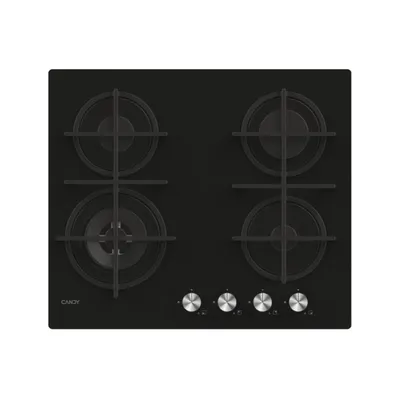 Gaskochfeld Candy CDIV6GBFE4WB 4 Kochzonen 60 cm schwarzes Glas