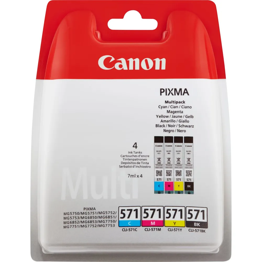 Canon CLI-571 Multipack Druckerpatrone 4 Stück(e) Original Schwarz, Cyan, Magenta, Gelb