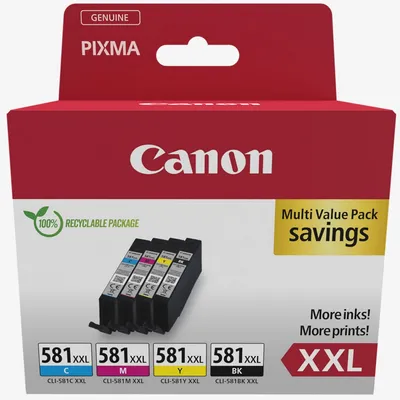 Canon CLI-581CMYK XXL Multipack Original Schwarz/Cyan/Magenta/Gelb