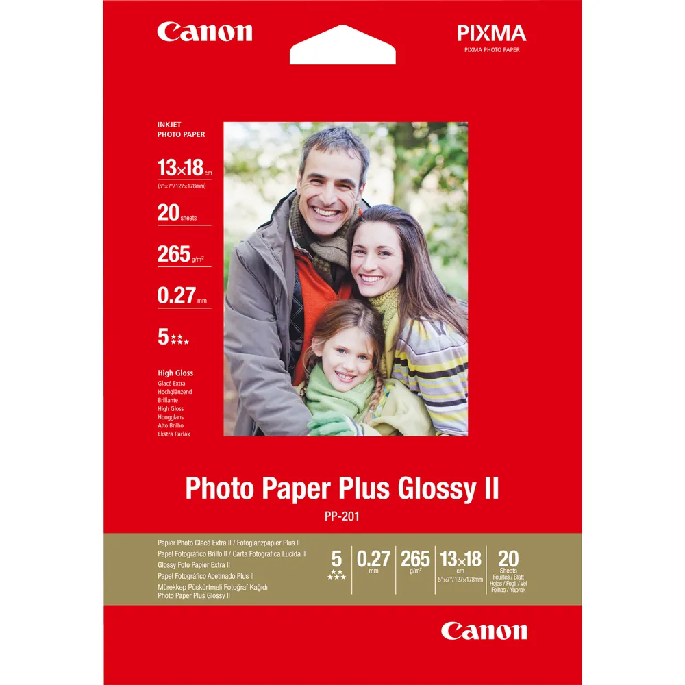Fotopapier Canon PP-201 5 x 7 Zoll Hochglanz 260 g/m² 20 Blatt