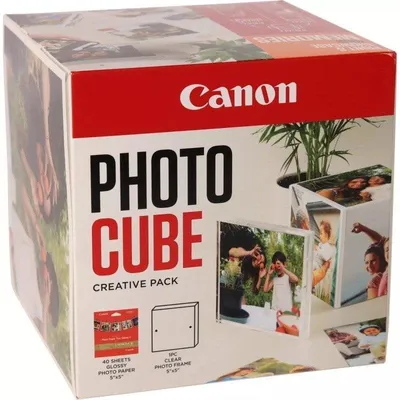 Fotopapier Canon Photo Cube Pack 2311B077 13x13 cm Glanz 40 Blatt Magnetrahmen Orange
