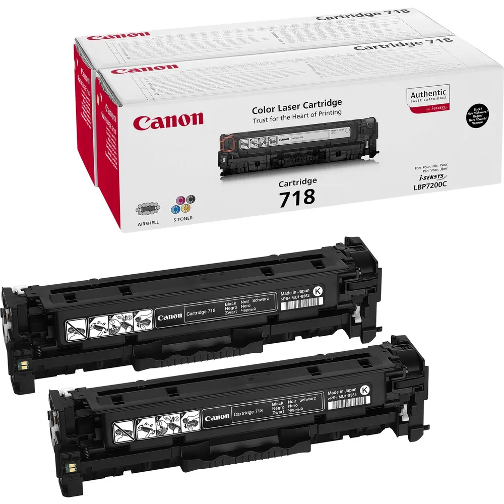 Tonerpatrone Canon 718 Schwarz 2 Stück 3400 Seiten