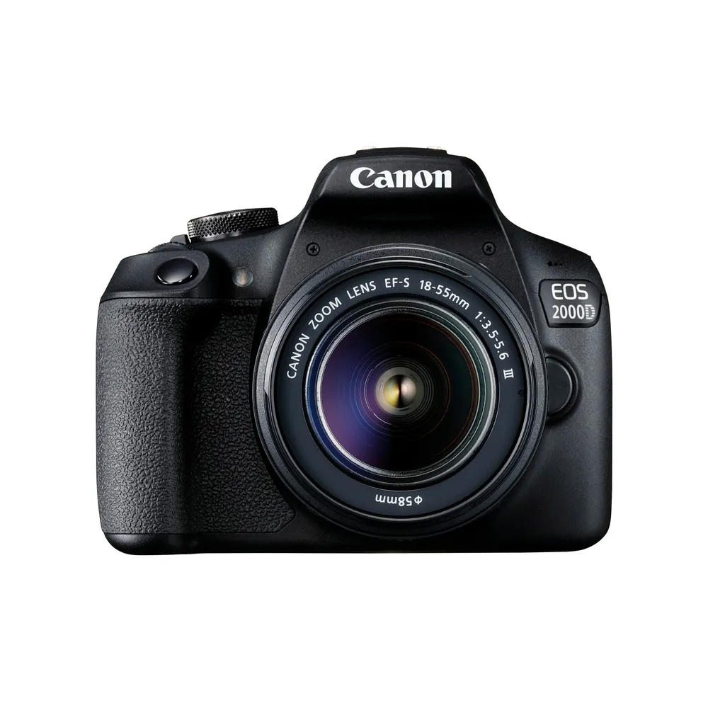 Canon EOS 2000D + EF-S 18-55mm f/3.5-5.6 III SLR-Kamera-Set 24,1 MP CMOS 6000 x 4000 Pixel Schwarz