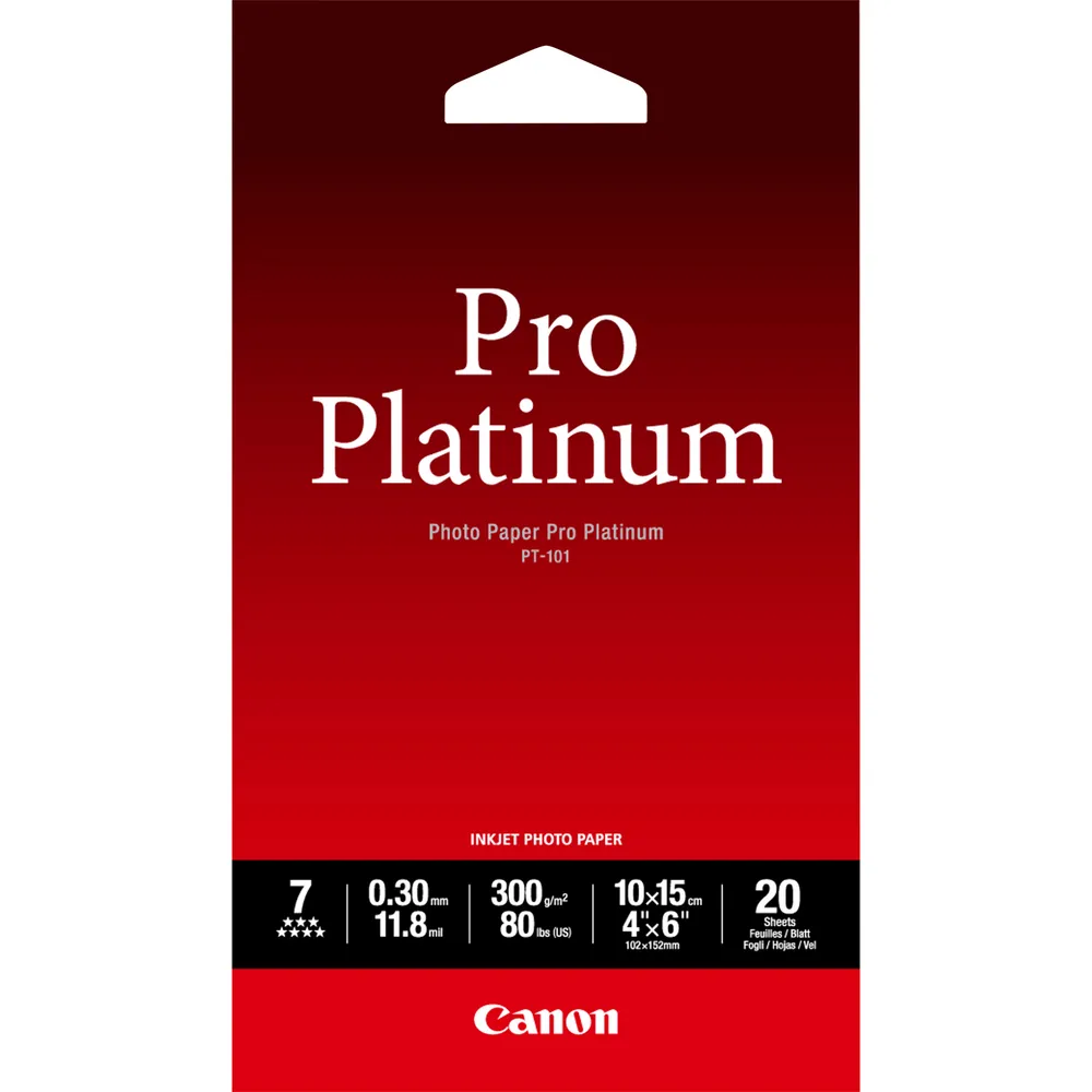 Fotopapier Canon Pro Platinum 10x15 cm Glanz 20 Blatt