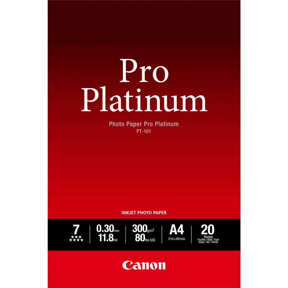 Fotopapier Canon Pro Platinum A4 300 g/m² 20 Blatt