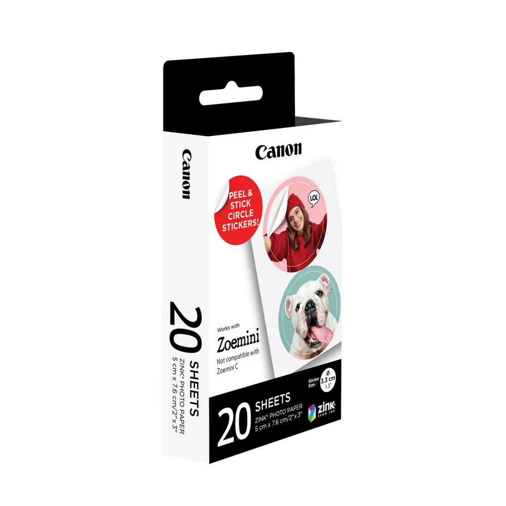Canon Zink Fotopapier Rund (20 Bögen)