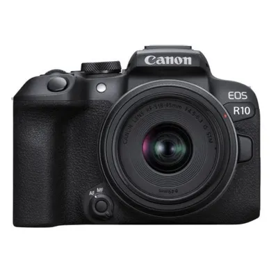 Canon EOS R10 + RF-S 18-45mm F4.5-6.3 IS STM + EF- R MILC 24,2 MP CMOS 6000 x 4000 Pixel Schwarz