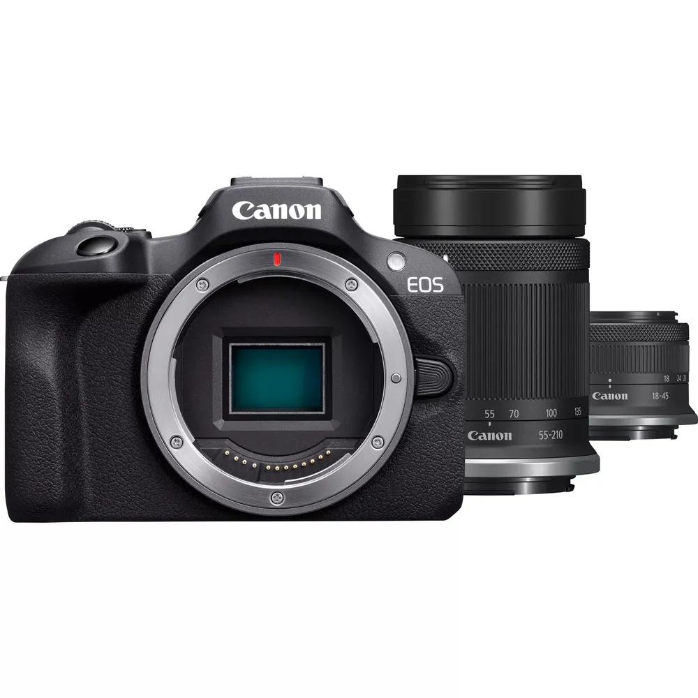 Canon EOS R100 Schwarz + RF-S 18-45mm + RF-S 55-210mm