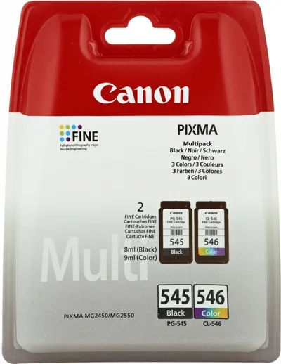 Canon PG-545XL/CL546XL Druckerpatrone 2 Stück(e) Original Standardertrag Schwarz, Cyan, Gelb, Magenta