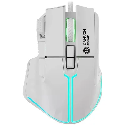 Ratón CANYON Fortnax GM-636 USB Type-A 20000DPI Weiss RGB 9 Tasten